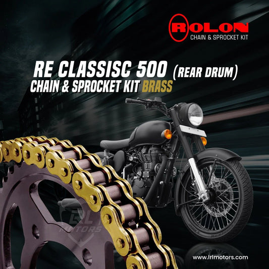 Royal Enfield Classic 500 Rolon Brass Chain and Sprocket Kit