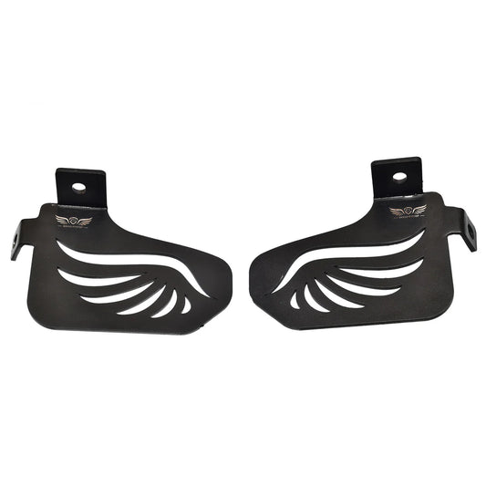 PILLION RIDER FOOTREST (PAIR) - Black for Royal Enfield - SCRAM 411