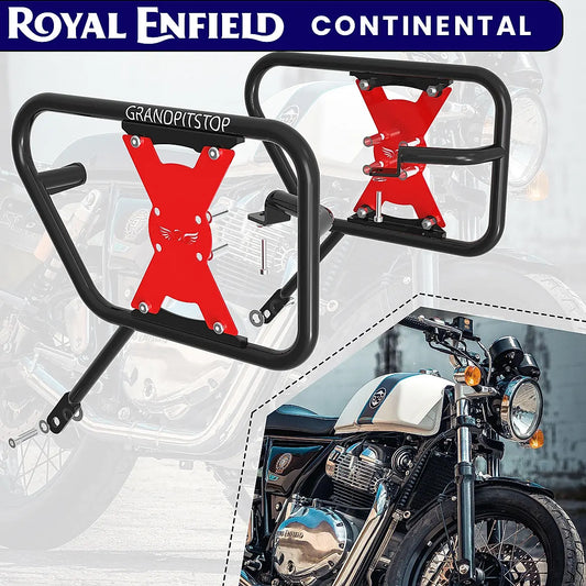 SADDLE STAY (PAIR) - Black/Red for Royal Enfield - CONTINENTAL GT