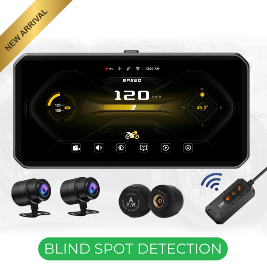 Universal - E3 Elite 6.25 inch Motorcycle Navigation with Carplay 2K HD Screen with DVR,TPMS and Blind Spot Detection