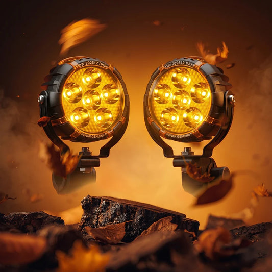 LGP DK660 High Power LED Spotlight for Bike (Pair) | 90W 11200LM | IP67 Waterproof Auxiliary Fog Light, Universal Motorcycle Fit