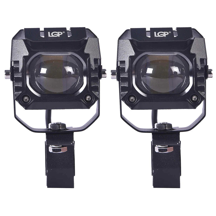 LGP DK260 LED Fog Lamp for Bike (Pair) | Wiring Harness & Wired Switch Included | High Power, Universal Motorcycle Fit