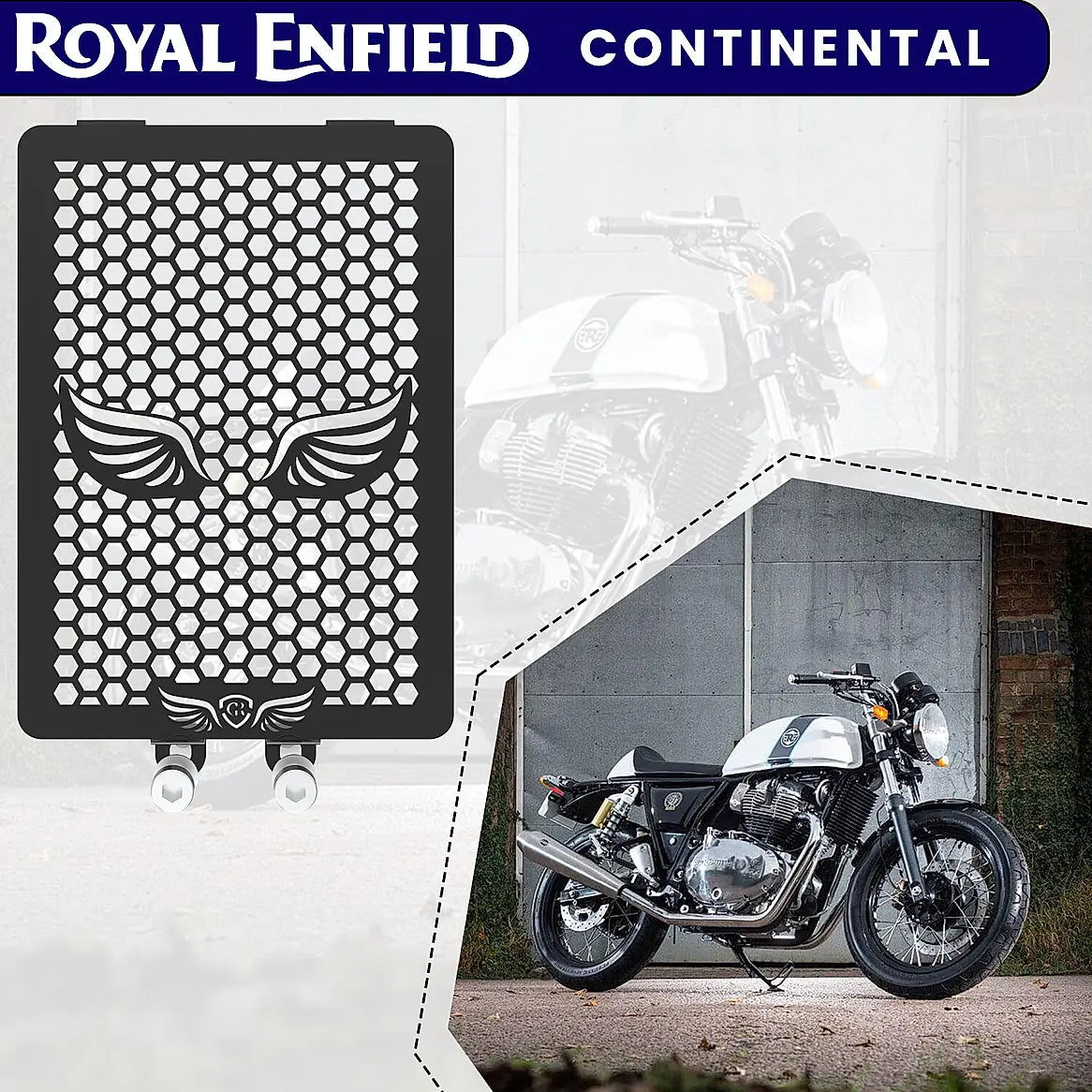 RADIATOR GRILL - Black for Royal Enfield - CONTINENTAL GT