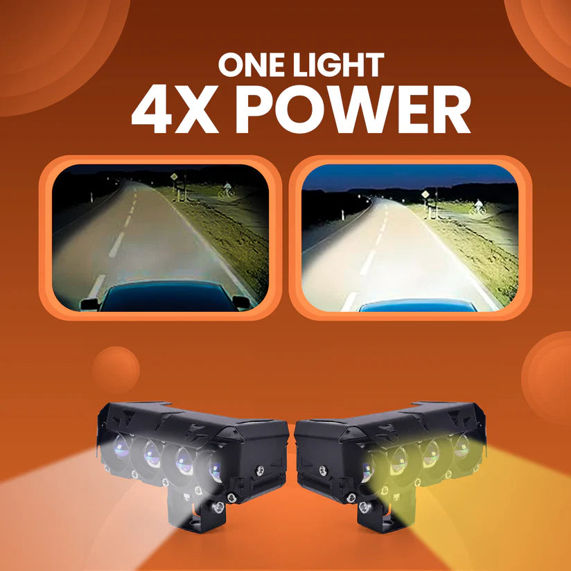 LGP DK400 LED Projector Fog Lamp for Bike & Car (Pair) | High Power Waterproof Auxiliary Driving Light | Universal Fit