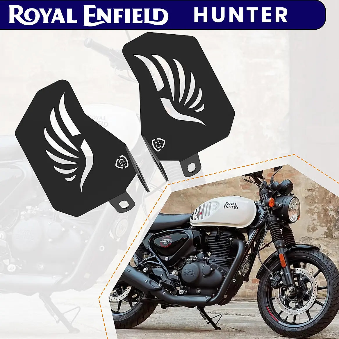 PILLION RIDER FOOTREST (PAIR) - Black for Royal Enfield - Hunter