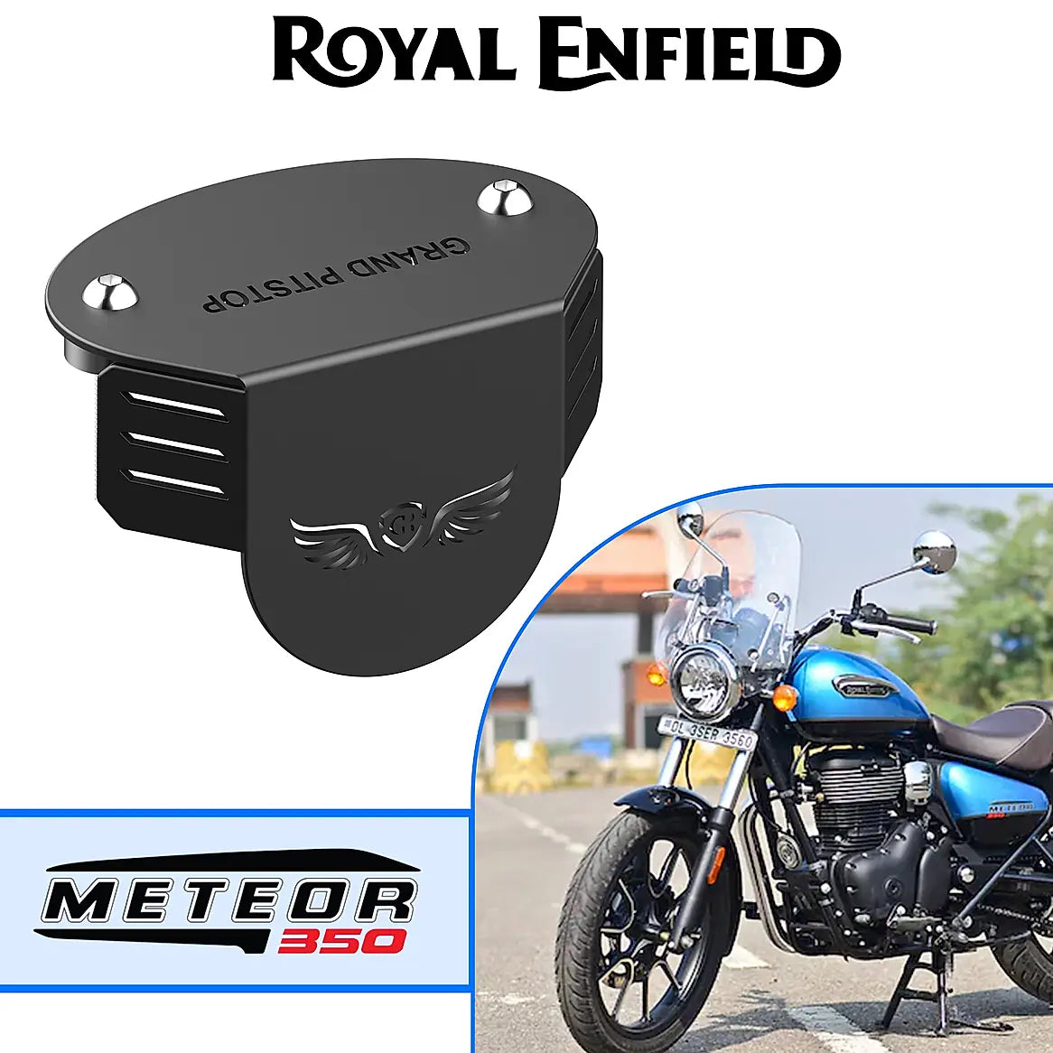 Front Fluid Reservoir Cover for Royal Enfield Meteor 350 - Black