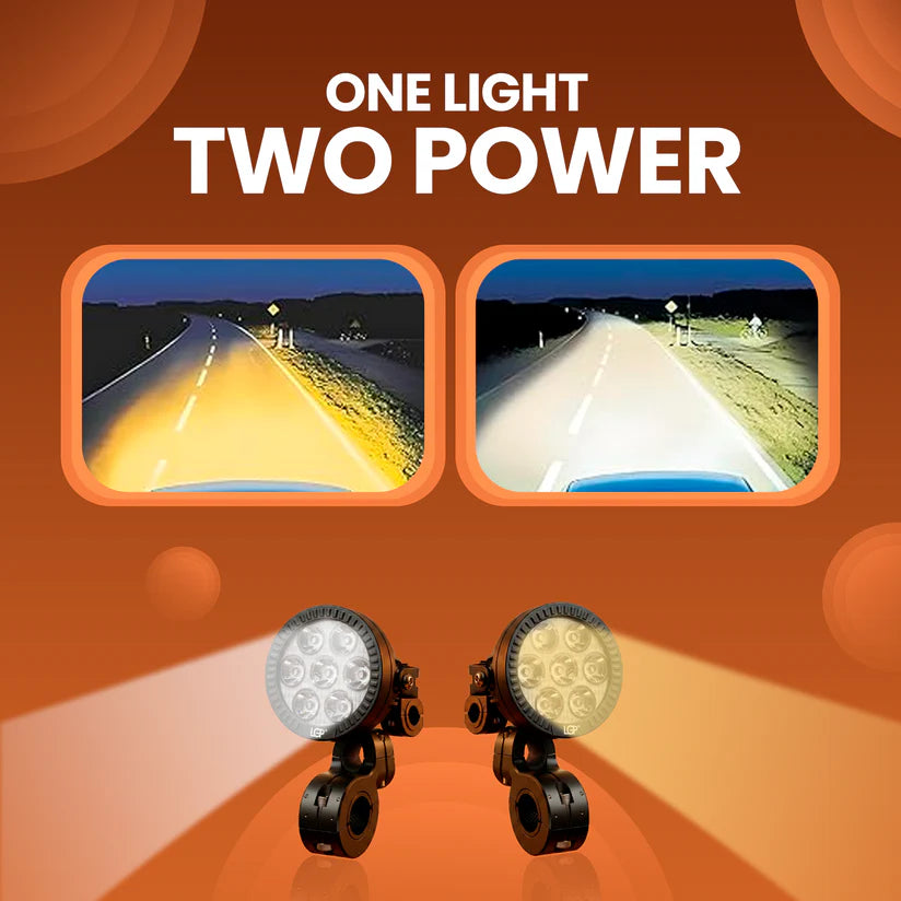 LGP DK70 High Power LED Spotlight for Bike (Pair) | 140W 20000LM | IP67 Waterproof Auxiliary Fog Light, Universal Motorcycle Fit