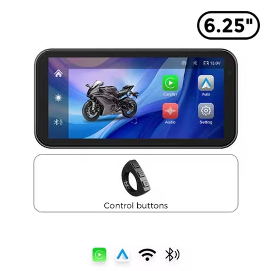 Display Only Model - S3P Lite 6.25 inch Motorcycle Navigation with Carplay 2K HD Screen ONLY with Handlebar Remote