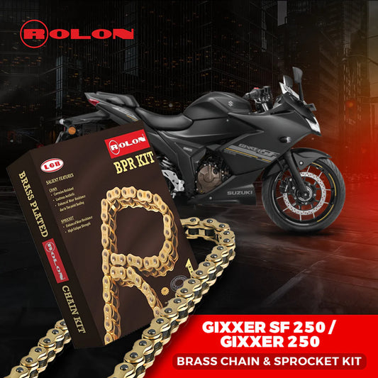 GIXXER SF 250 / GIXXER 250 Rolon Brass Chain and Sprocket kit