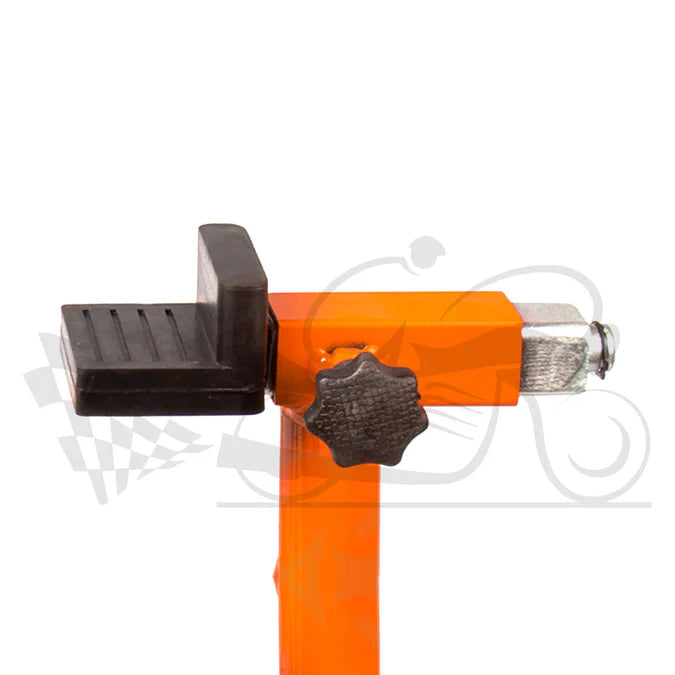 Dismantlable Rear Paddock Stand & Skate Wheels (Bike Wt upto: 450 kgs) - Black-Orange