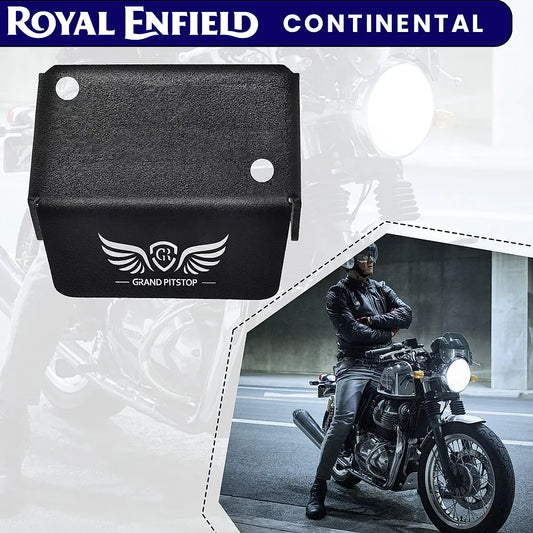 FRONT FLUID RESERVOIR COVER - Black for Royal Enfield - CONTINENTAL GT