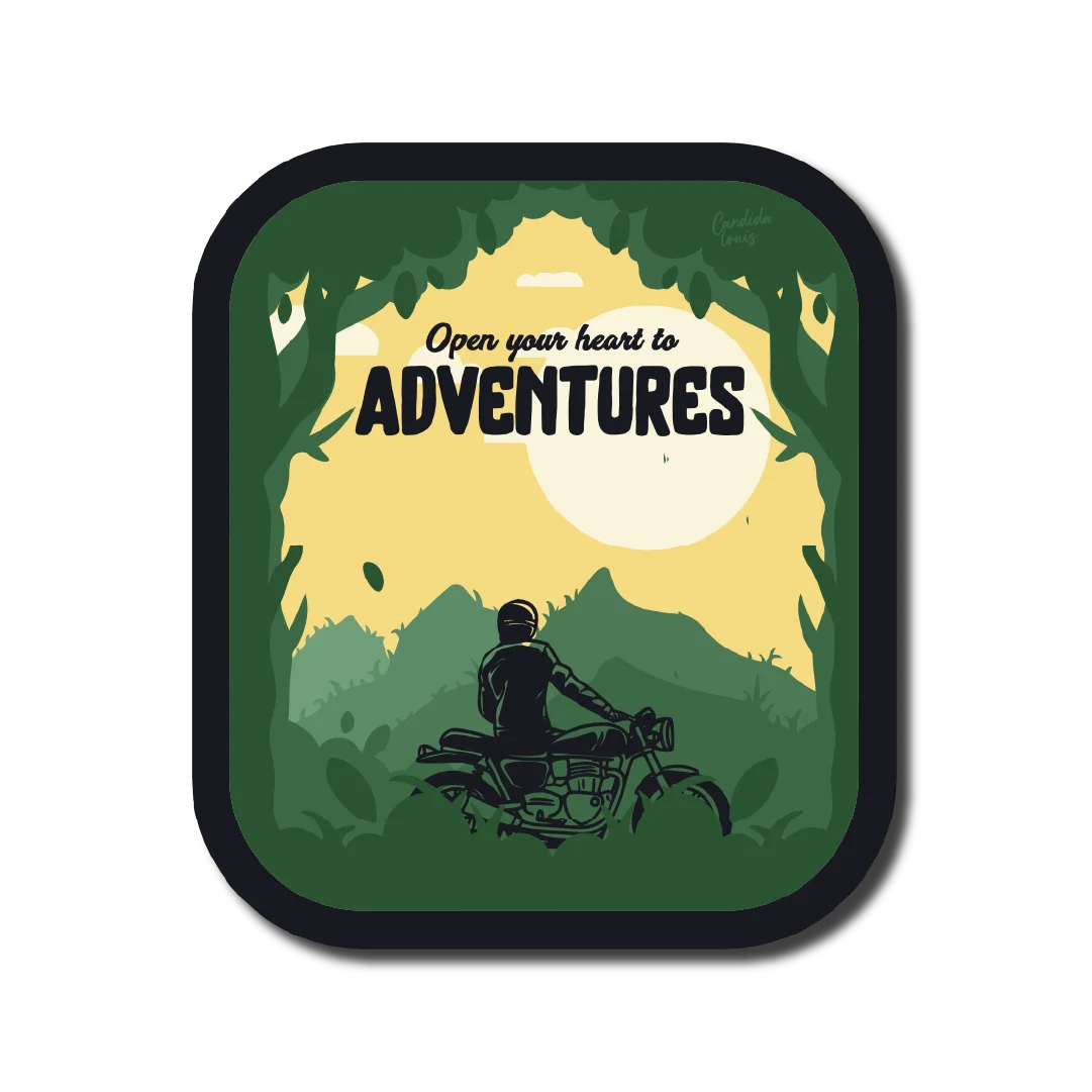 Open Your Heart To Adventure Sticker