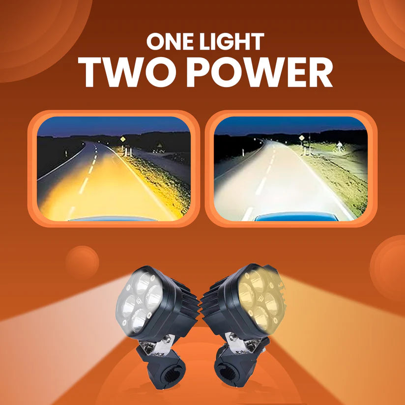 LGP DK40 LED Fog Lamp for Bike (Pair) | Heavy-Duty High Power Waterproof Spotlight | Universal Motorcycle & Car Fit