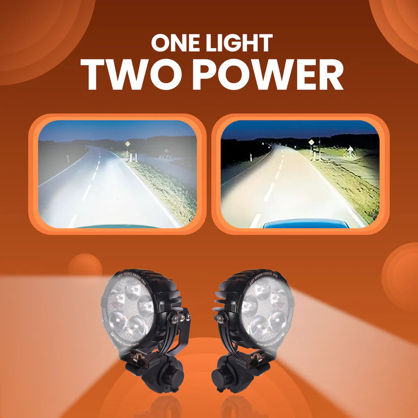 LGP DK-550 Pro 90W LED Spotlight for Bike & Car (Pair) | IP67 Waterproof High Power Auxiliary Fog Light | Universal Driving Lamp