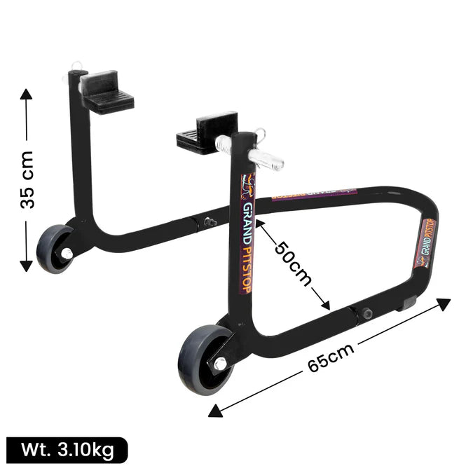 Dismantlable Rear Paddock Without Skate Wheels (upto 185 kg) - Black