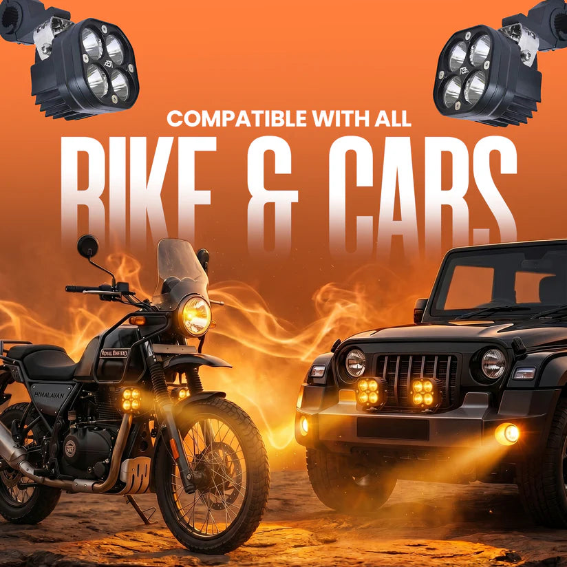 LGP DK40 LED Fog Lamp for Bike (Pair) | Heavy-Duty High Power Waterproof Spotlight | Universal Motorcycle & Car Fit