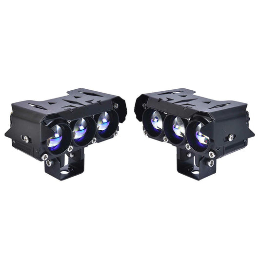 LGP FOG LAMP DK300 PROJECTOR TRIPLE LENS FOR BIKES WITH DUAL LIGHT COLORS(YELLOW AND WHITE)