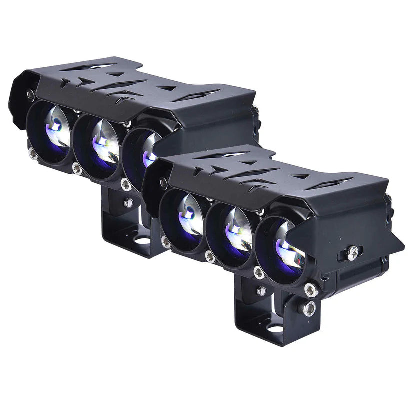 LGP FOG LAMP DK300 PROJECTOR TRIPLE LENS FOR BIKES WITH DUAL LIGHT COLORS(YELLOW AND WHITE)