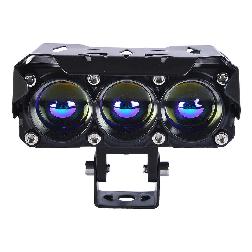 LGP FOG LAMP DK300 PROJECTOR TRIPLE LENS FOR BIKES WITH DUAL LIGHT COLORS(YELLOW AND WHITE)