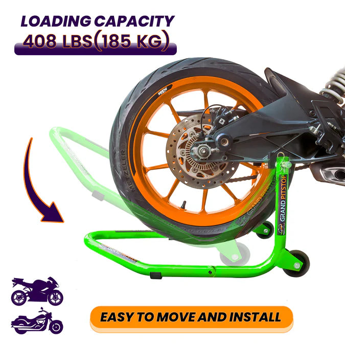Dismantlable Rear Paddock Without Skate Wheels (upto 185 kg) - Green