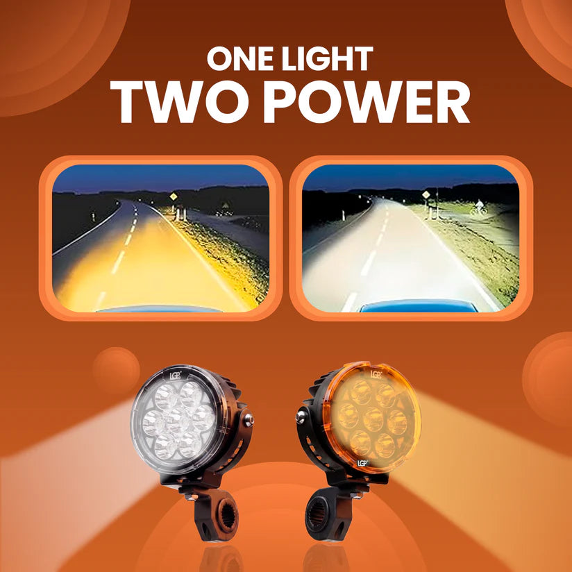 LGP DK80 Pro High Power LED Spotlight for Bike (Pair) | 160W 20000LM | IP67 Waterproof Auxiliary Fog Light, Universal Motorcycle Fit