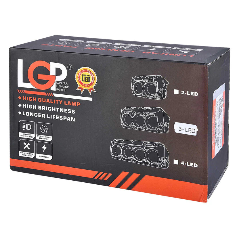 LGP FOG LAMP DK300 PROJECTOR TRIPLE LENS FOR BIKES WITH DUAL LIGHT COLORS(YELLOW AND WHITE)