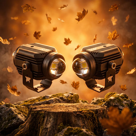 LGP DK16 LED Fog Lamp for Bike (Pair) | Wireless Harness Switch & Mounting Clamps Included | High Power, Universal Motorcycle Fit