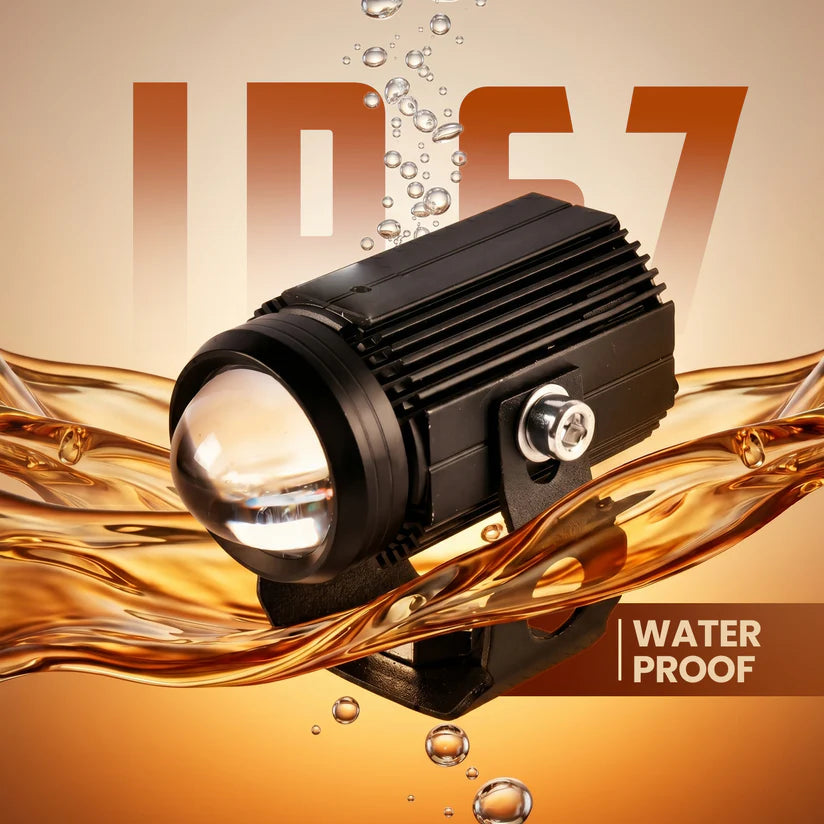 LGP Mini Driving LED Fog Lamp for Bike (Pair) | High Brightness Waterproof Auxiliary Light | Universal Fit for All Motorcycles