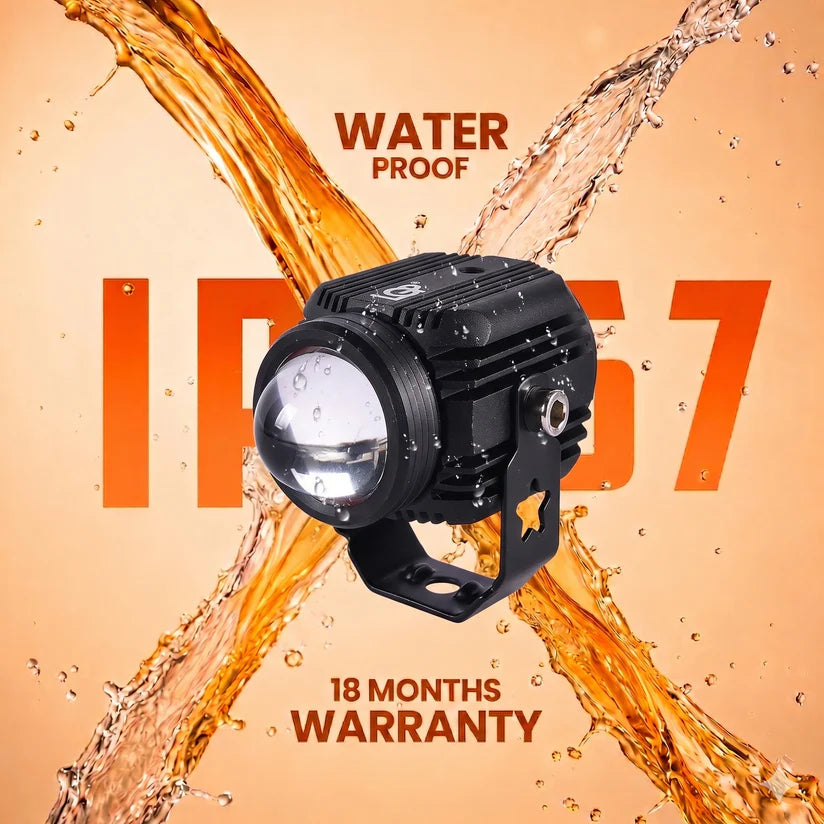 LGP DK16 LED Fog Lamp for Bike (Pair) | Wireless Harness Switch & Mounting Clamps Included | High Power, Universal Motorcycle Fit