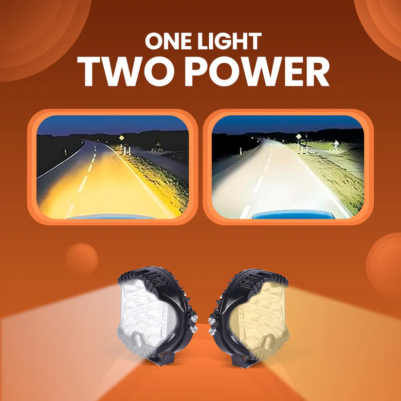 LGP Little Monster White LED Fog Lamp for Bike | Compact Spotlight Auxiliary Light | Waterproof, Universal Motorcycle & Scooter Fit