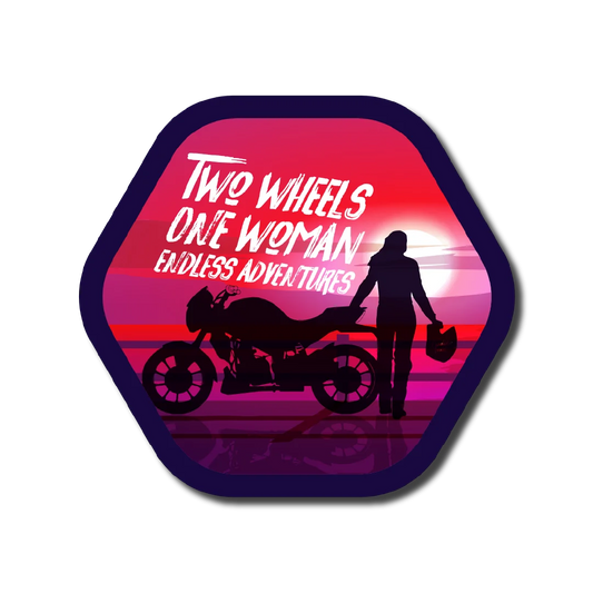 Two Wheels One Woman Sticker